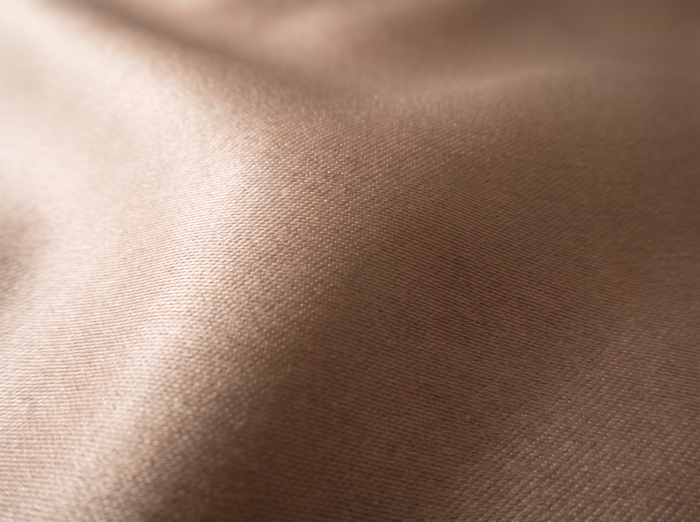 Close on almond silk charmeuse. The weave, and the weight of the cloth.