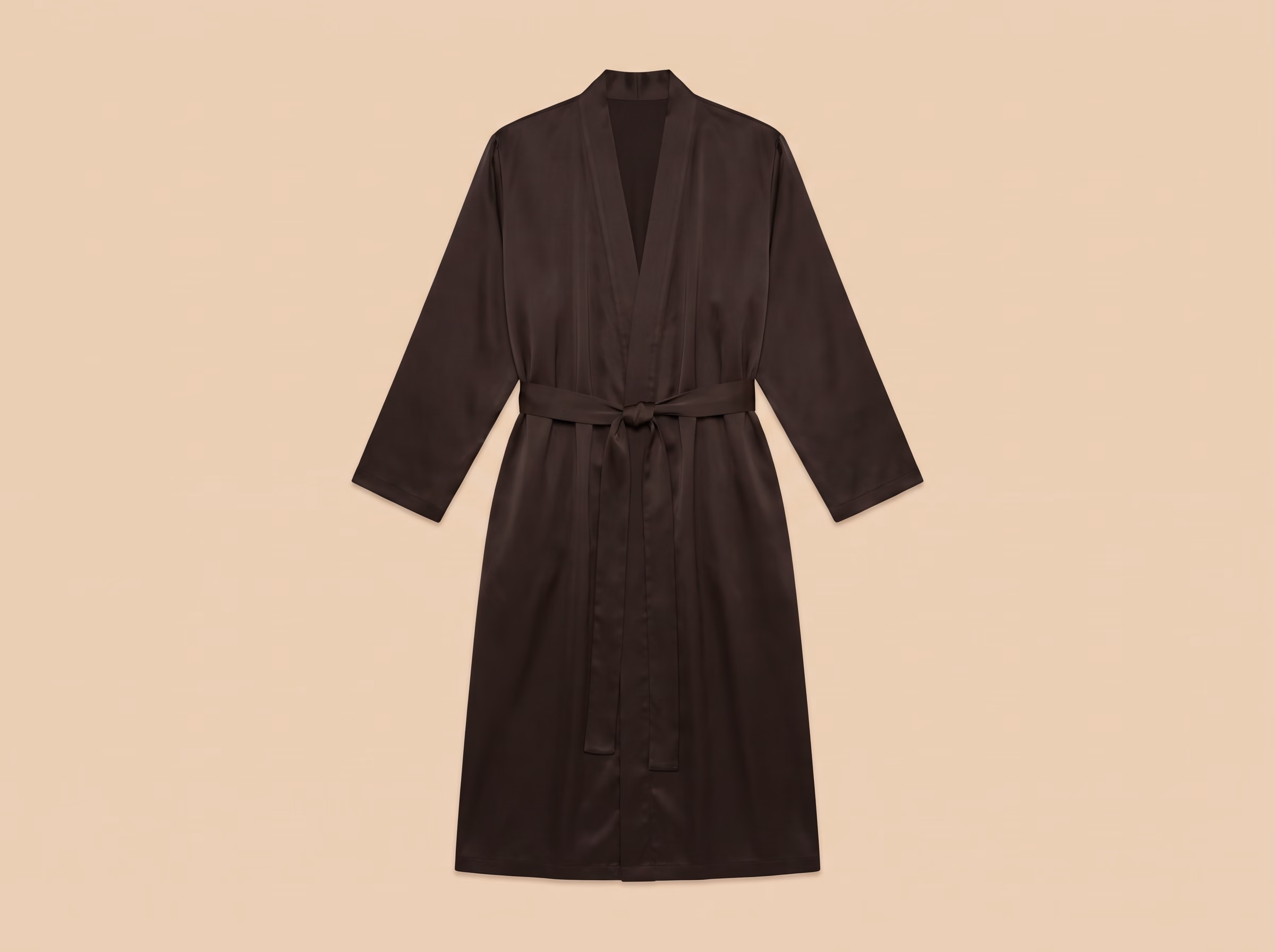 The Chergui robe in Noyau, laid flat, from the front.